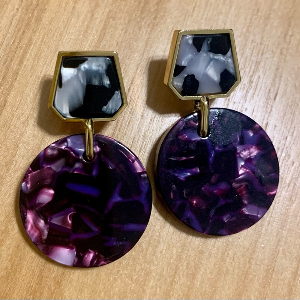 Loft Purple and Black Statement Earrings